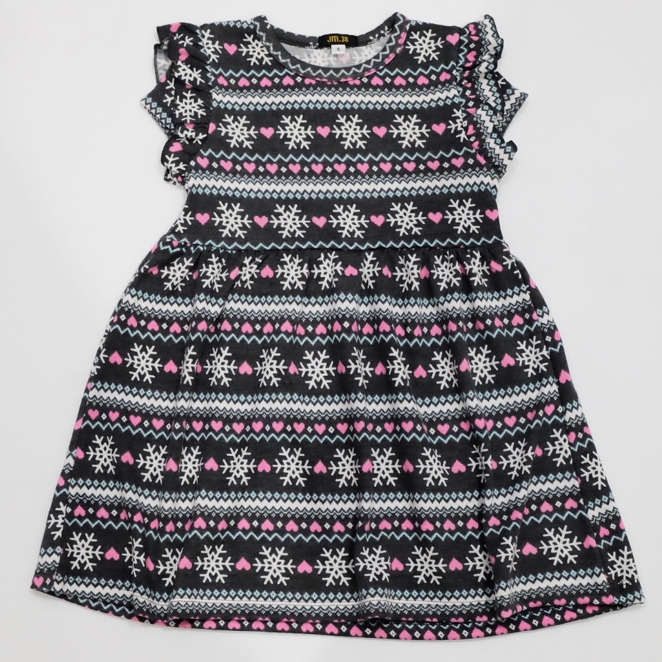 JM38 Dress Anak Perempuan Abstract Batik Fullprint Edition Cute 4 Tahun - 8 Tahun