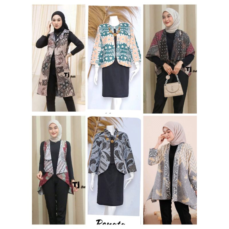 Cardigan Batik Wanita Katun Premium Bolero Batik Bolak Balik Perempuan Outer Batik Lekbong Terbaru
