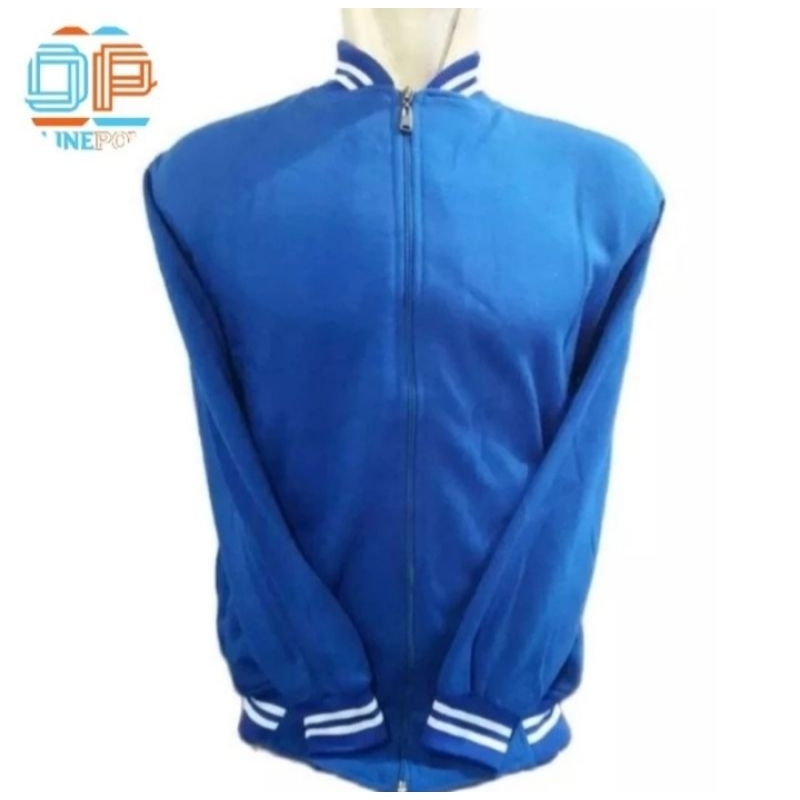 JAKET VARSITY ZIPPER - Biru Pul Benhur