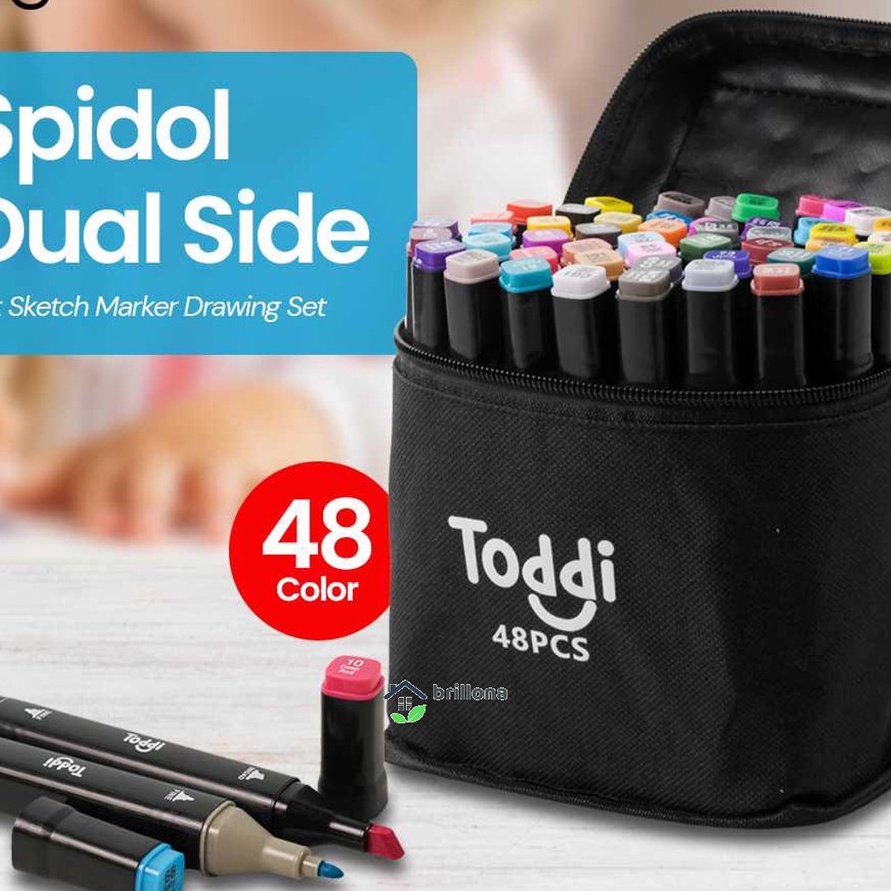 

DiSkon Toddi Spidol Dual Side Fine Art Brush Art Marker Set 1 and 6mm Tip CY6