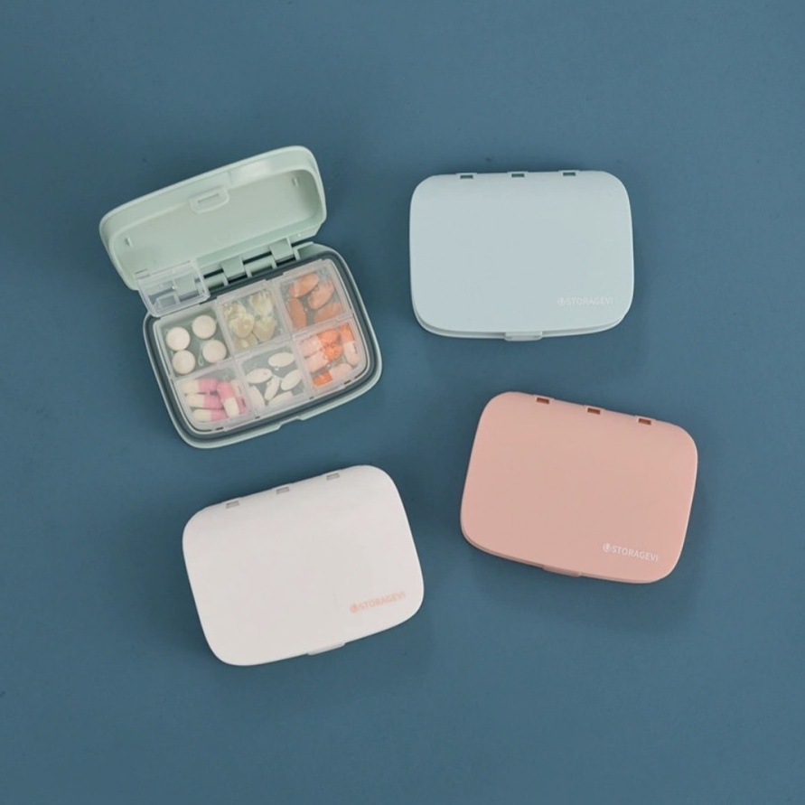 ART C96F Kotak Obat Vitamin Harian Mingguan 6 Sekat Daily Medicine Box Premium