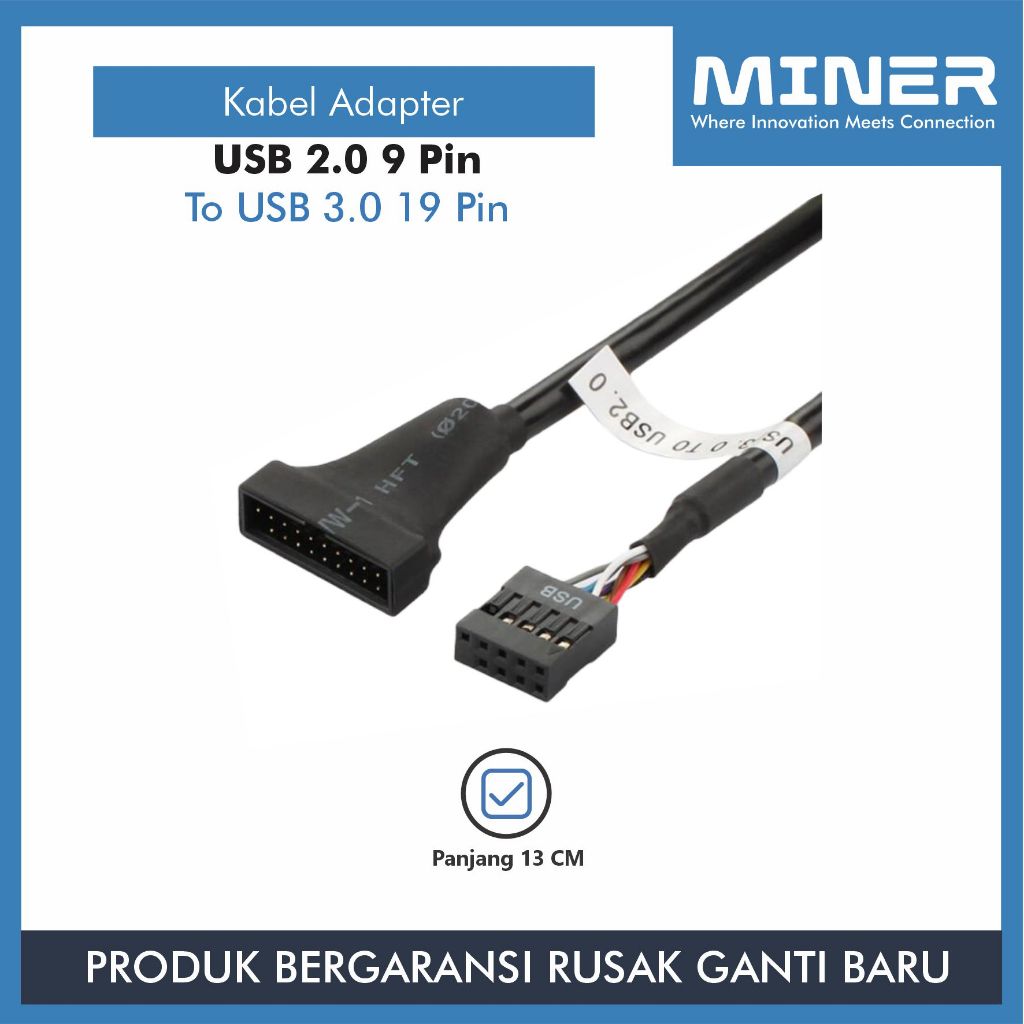 MINER Kabel Converter Adapter USB 2.0 Female to USB 3.0 Male Casing PC Kualitas Premium