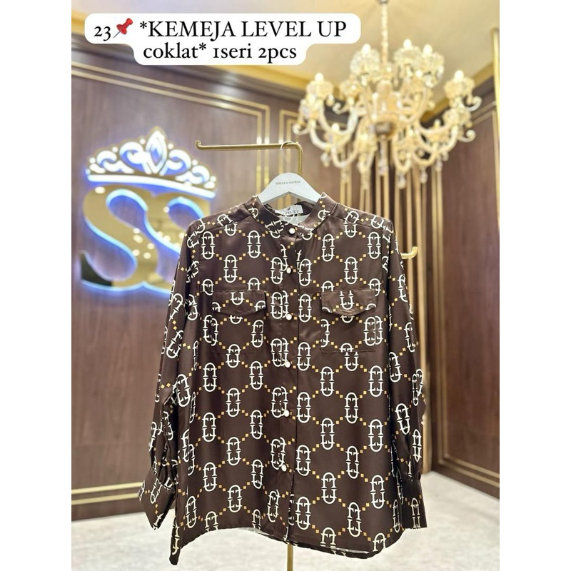 Kemeja Level Up Cokelat Shellasaukia Original