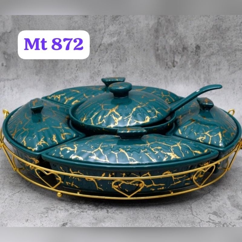 Prasmanan Bulat 17" Marble Fiorenza free packing kayu