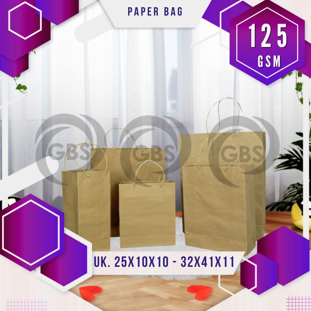 

Paper Bag Tali Polos Coklat / Paperbag Murah / Tas Kertas Kecil Mini Souvenir Kado Makanan Kue