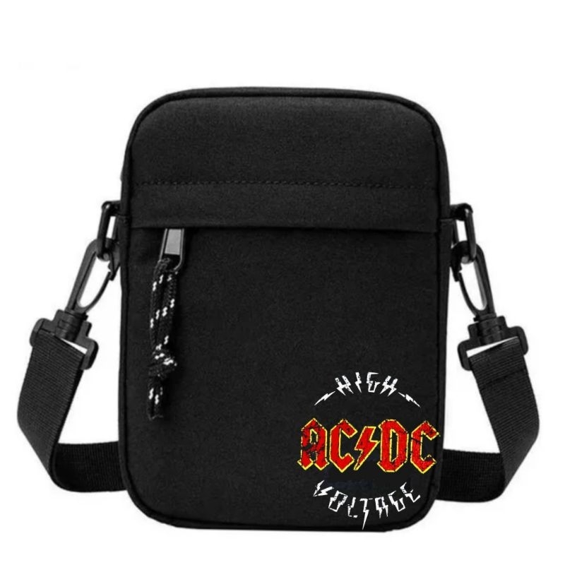 Tas Selempang mini Pria Wanita Hitam kanvas