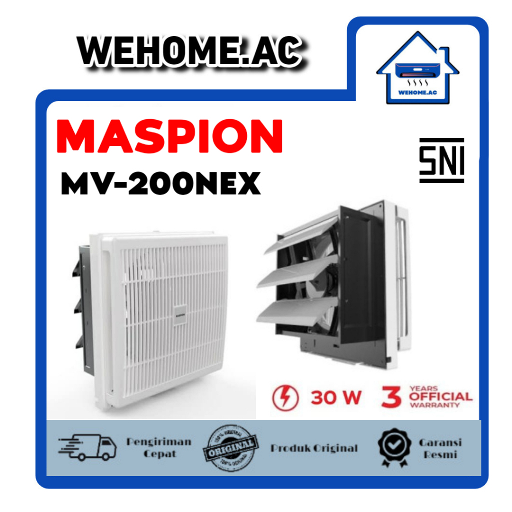 Exhaust Fan Maspion MV200NEX / MV250NEX / MV300NEX Hexos Dinding Kipas Angin Dapur 8 inch / 10 inch 