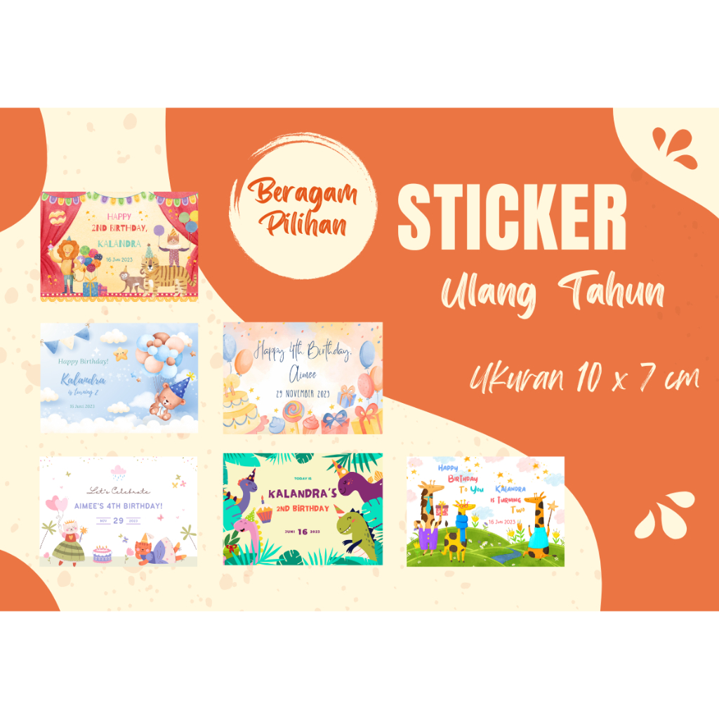 

Sticker Label Hampers Ulang Tahun Anak | Kids Birthday Sticker Ukuran 10 x 7 cm