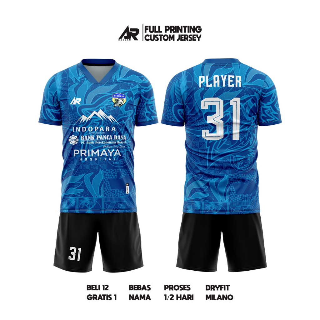 JERSEY KAOS PERSIKAD DEPOK 23/24 BIRU CUSTOM BEBAS NAMA