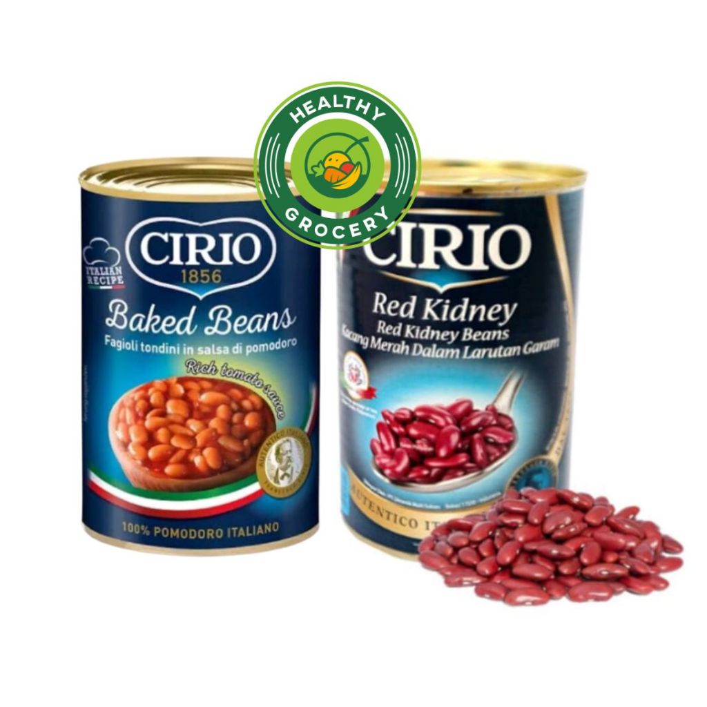 

Cirio Baked Beans Tomato Sauce 420gr / Cirio Red Kidney Beans 400gr Kacang Merah Dalam Larutan Garam