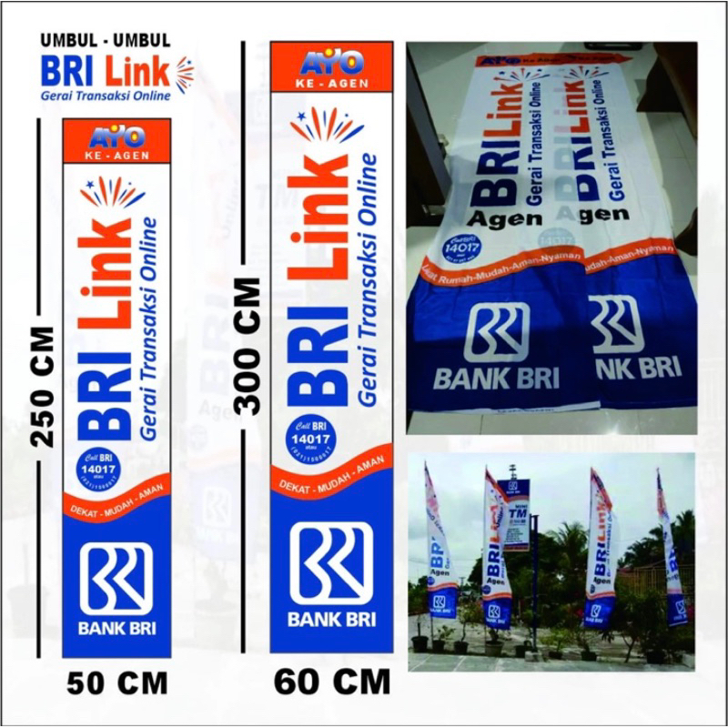 UMBUL UMBUL BriLink / umbul umbul agen BRI TERMURAH / Brilink