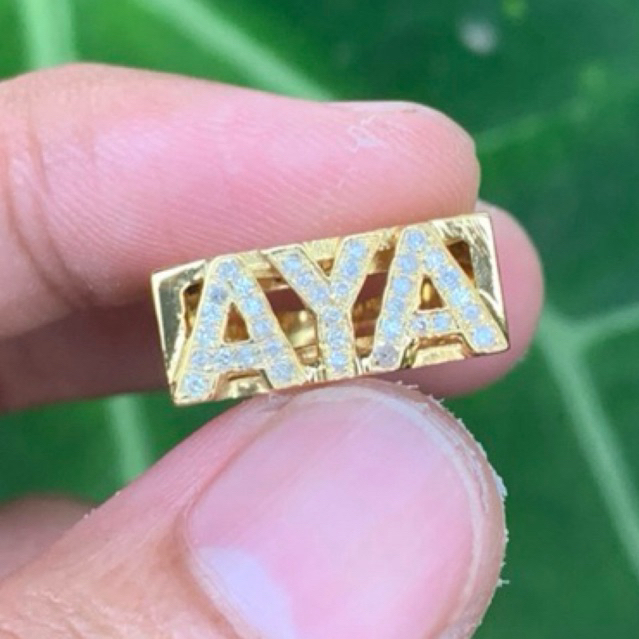 Cincin Nama Berlian Asli Perak Handmade