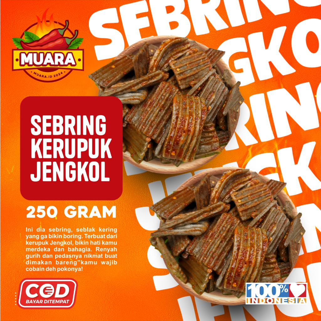 

SEBRING KERUPUK JENGKOL PEDAS 250 GR SEBLAK KERING MUARA