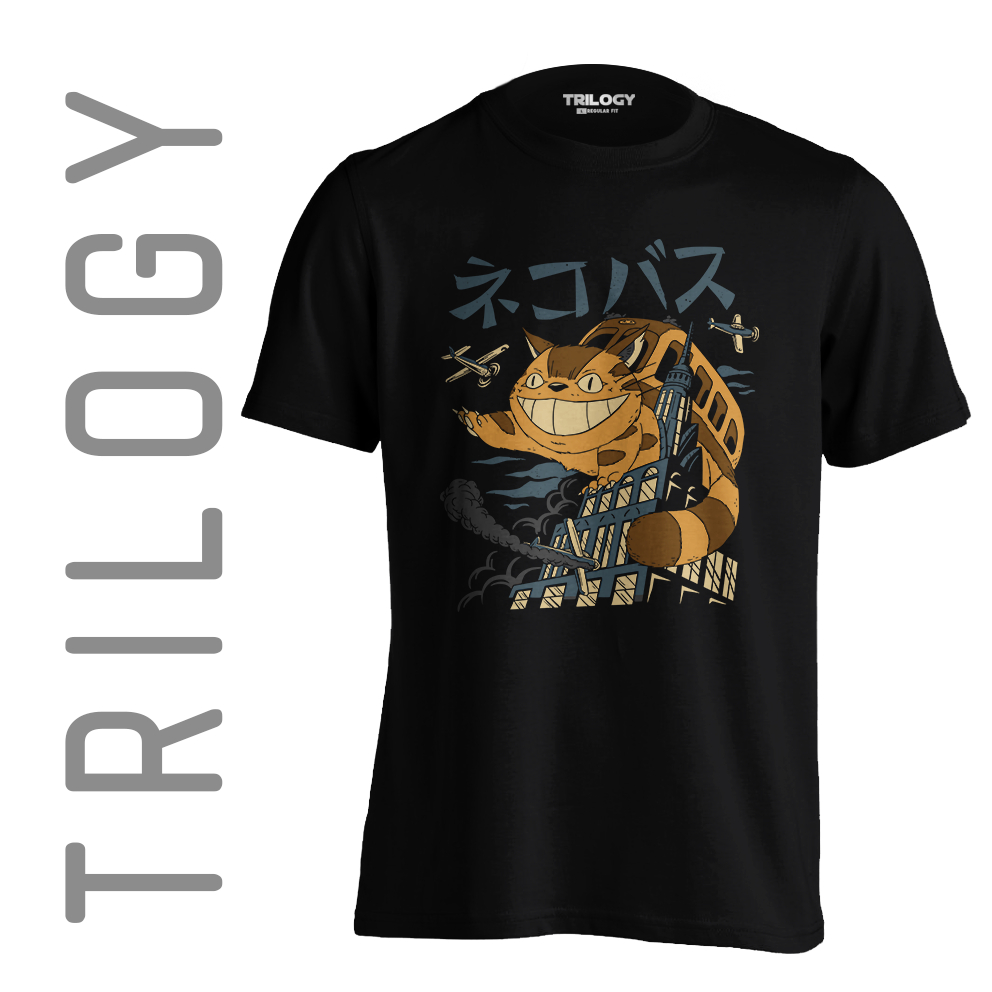 TRILOGY TRF 0298 - Kaos Studio Ghibli - My Neighbor Totoro Catbus - Cotton Katun Premium Tanpa Jahit