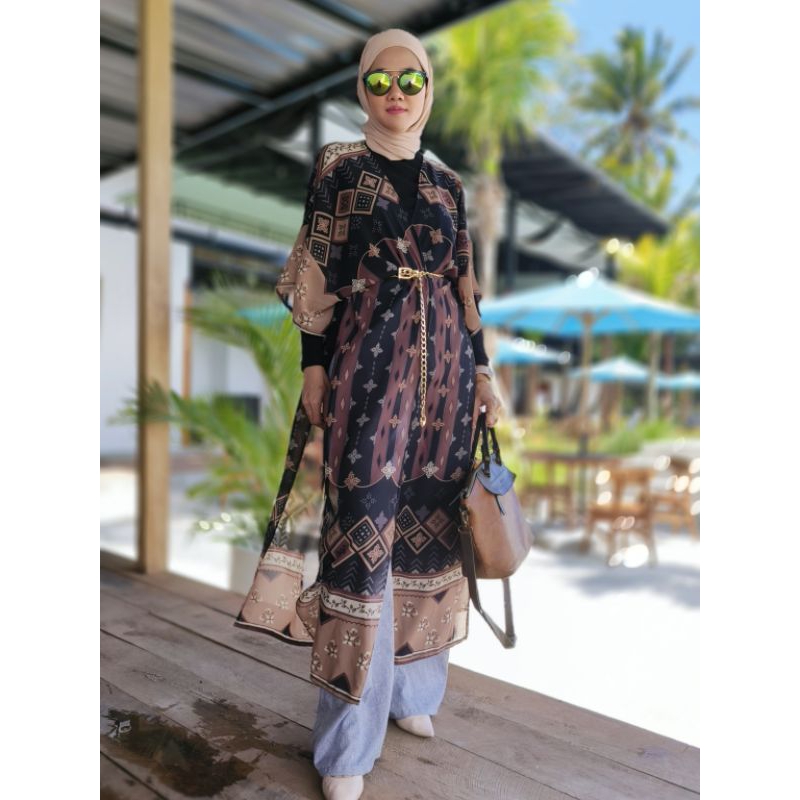 pakaian wanita luaran cardie jumbo Danali long outer cardigan panjang dress kondangn dan kasual
