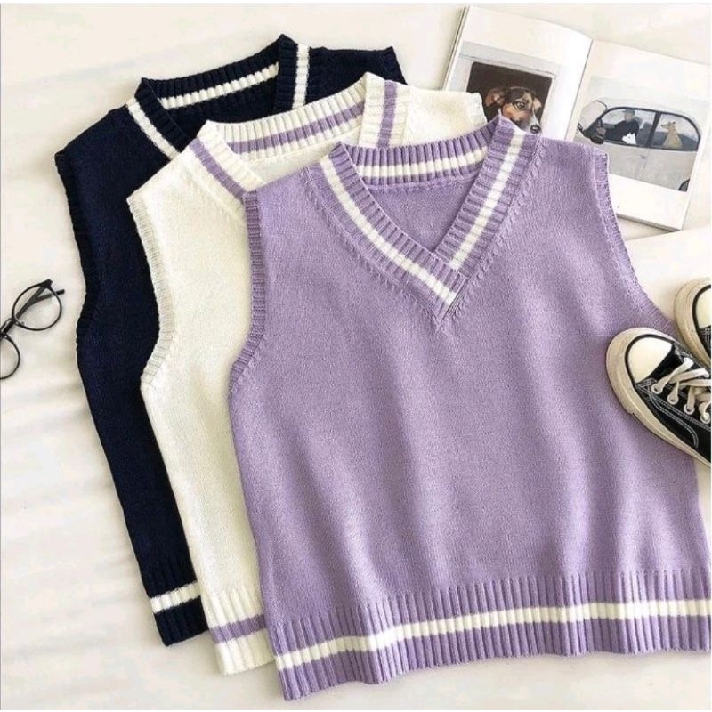 ROMPI RAJUT (B58) LUARAN BAJU SWEATER KULIAHAN KOREAN STYLE