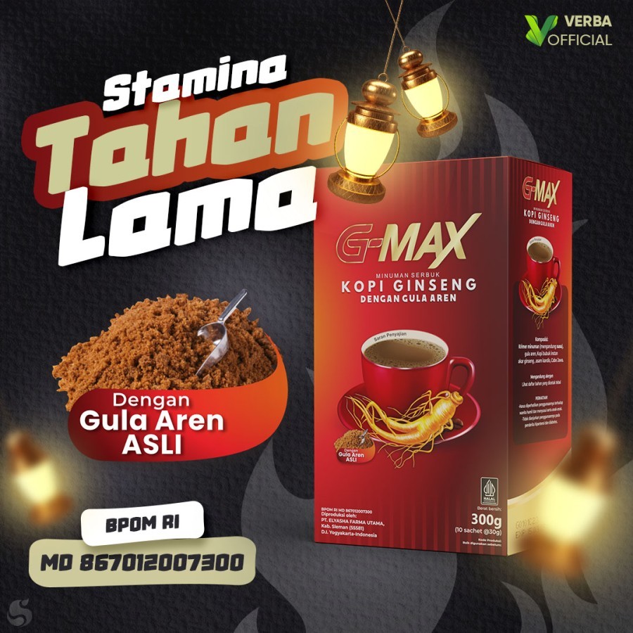 

Kopi Pria Kuat Tahan Lama 100% Original Gmax Kopi Gingseng Penambah Stamina Seksual Laki