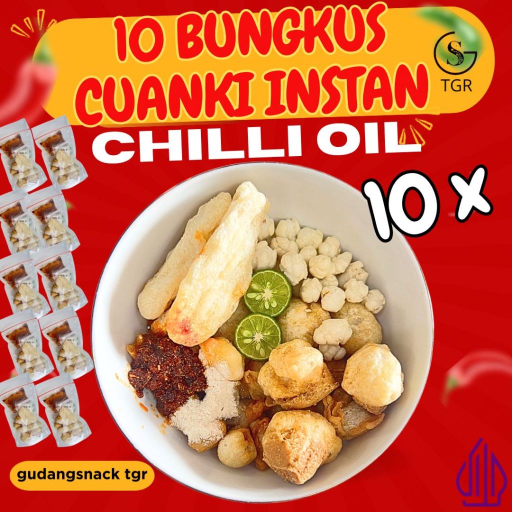 

[CHILLI OIL] 10 Bungkus Cuanki Instan Chilli Oil Paket Usaha Hotpot Instan Food