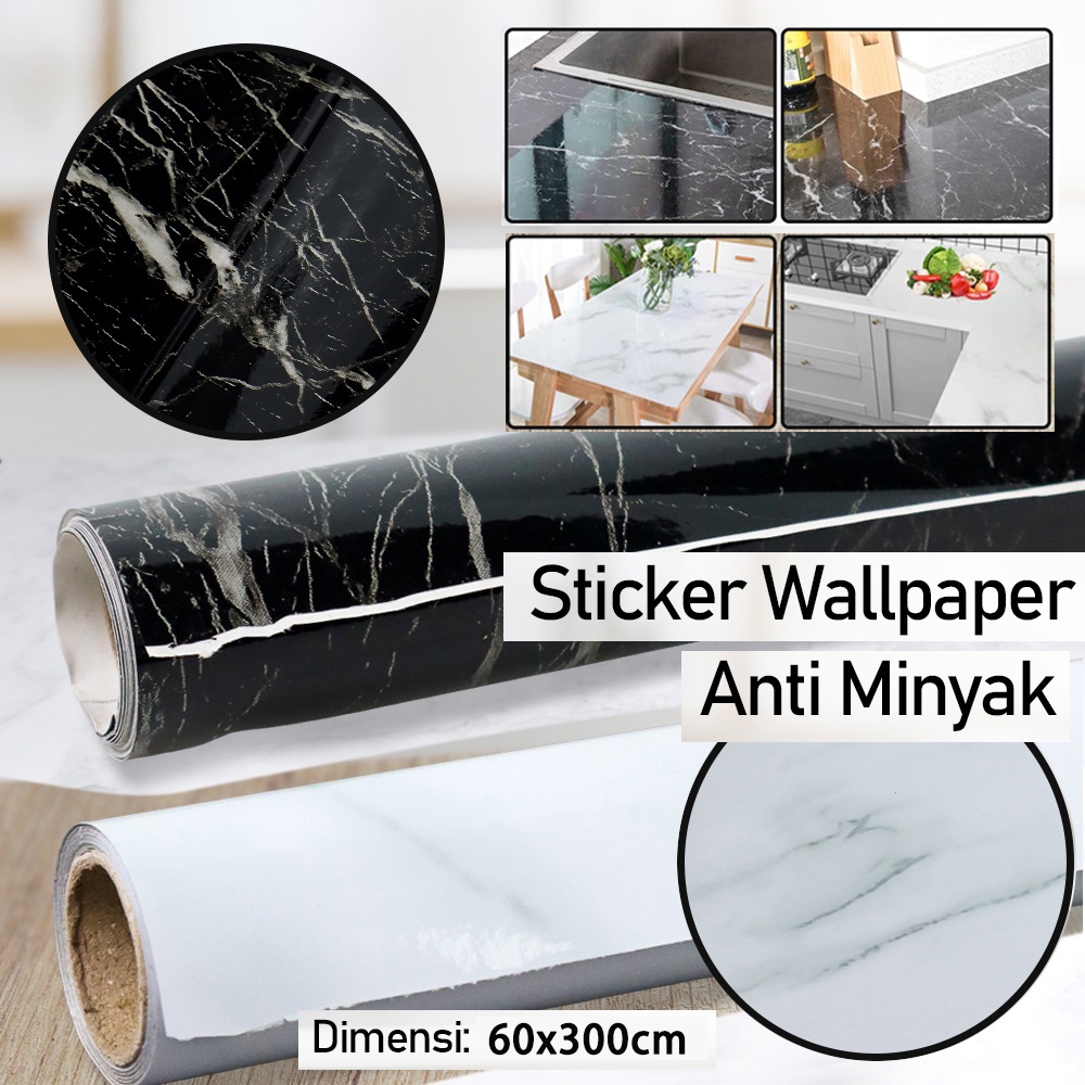 Wallpaper Stiker Lemari Sticker Meja Kayu Kitchen Set Dinding Dapur Putih Gloss Glossy dan Motif Ser