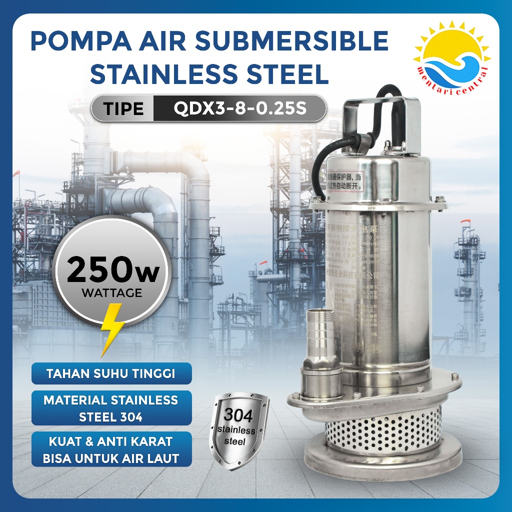 Pompa Celup Air Kotor Otomatis 250Watt 370Watt Stainless Steel sewage pump Submersible Pump Mesin Po