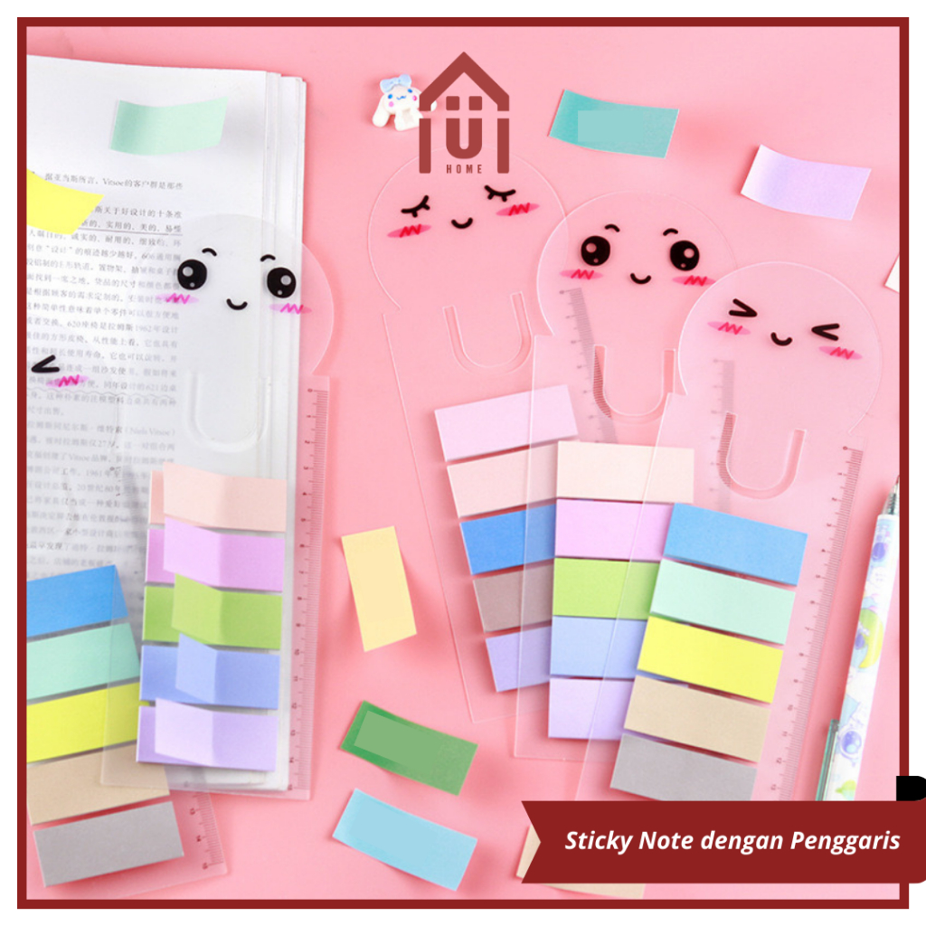 

UNISO - STICKY NOTE PENGGARIS MOTIF LUCU KERTAS TEMPEL PEMBATAS BUKU MINI COLORFUL