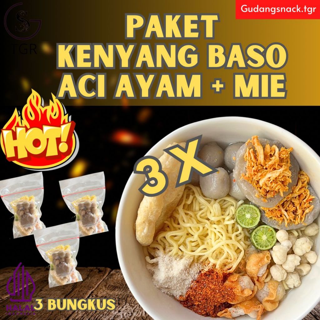 

Paket 3 Bungkus Baso Aci Ayam Suwir Mie Hotpot Instan Boci Ayam Mie Kaldu Food