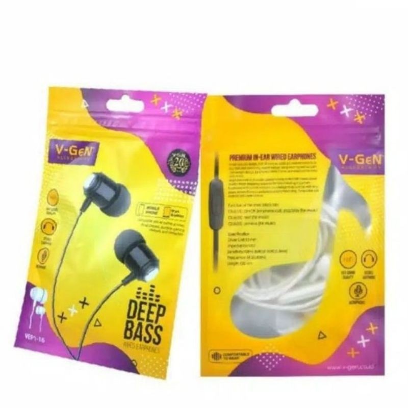 V-GEN Earphone Handsfree VEP1-16 Stereo