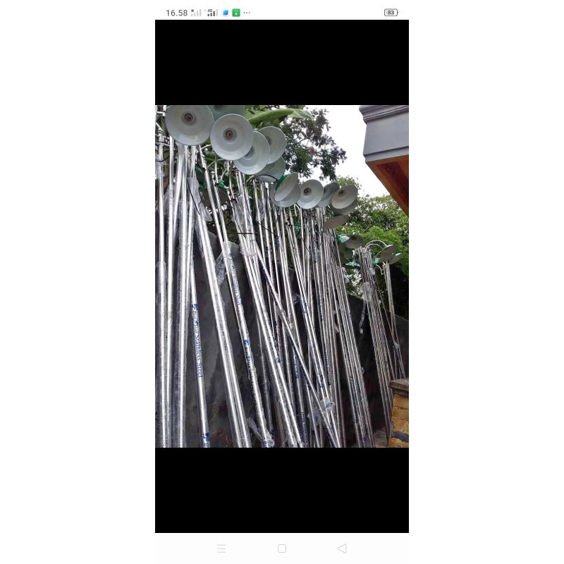 Tiang lampu jalan 3m dilengkapi cup+fitting