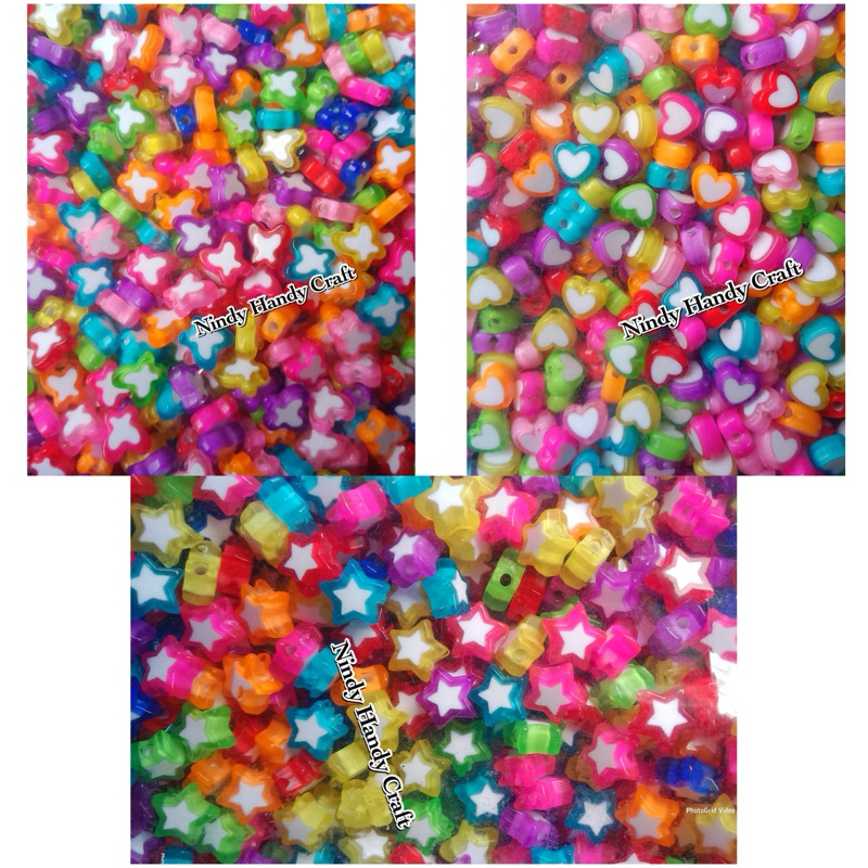 Grosir Manik Isi Per Pon - Manik Kaca - Manik Bintang - Manik Love - Manik Bunga