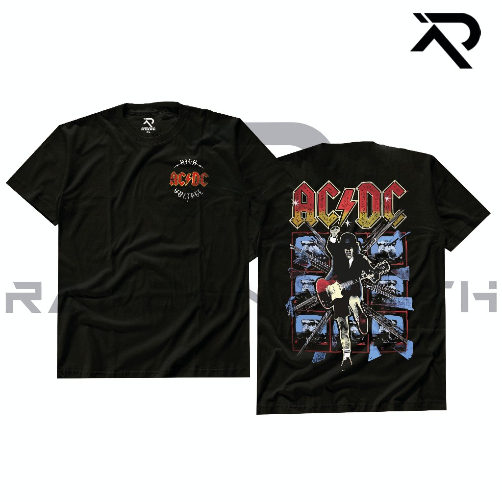 RKN Kaos Music ACDC MUS-25 Unisex Combed 30s HITAM