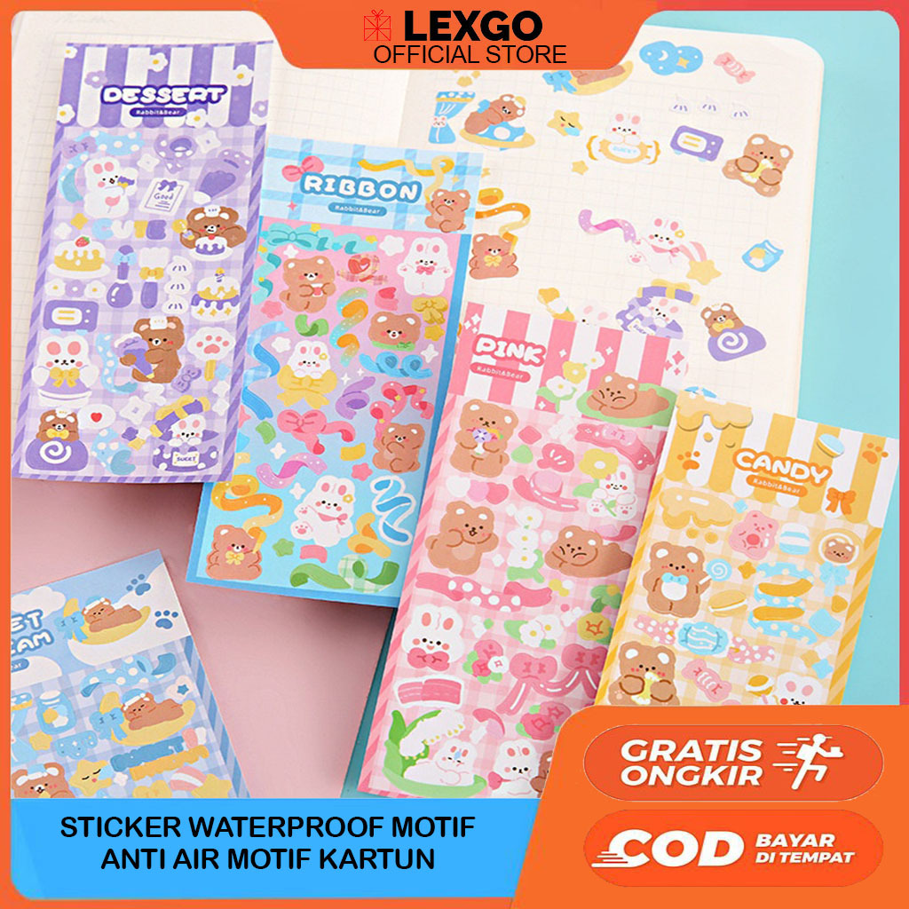 

STICKER WATERPROOF KARTUN BEAR RABBIT HOLOGRAM STIKER MOTIF KARTUN BERUANG DAN KELINCI KOREA LUCU ANTI AIR
