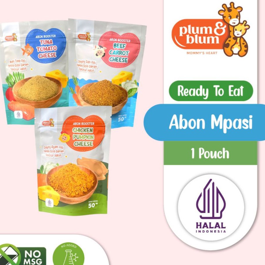 

Diskon Plum Blum Mpasi Abon Cheese BB Booster Sapi Ayam Ikan No MSG 5 gram