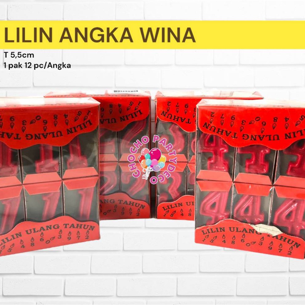 Super Laris 12pc Lilin angka merah lilin angka merah putih lilin angka merah pak