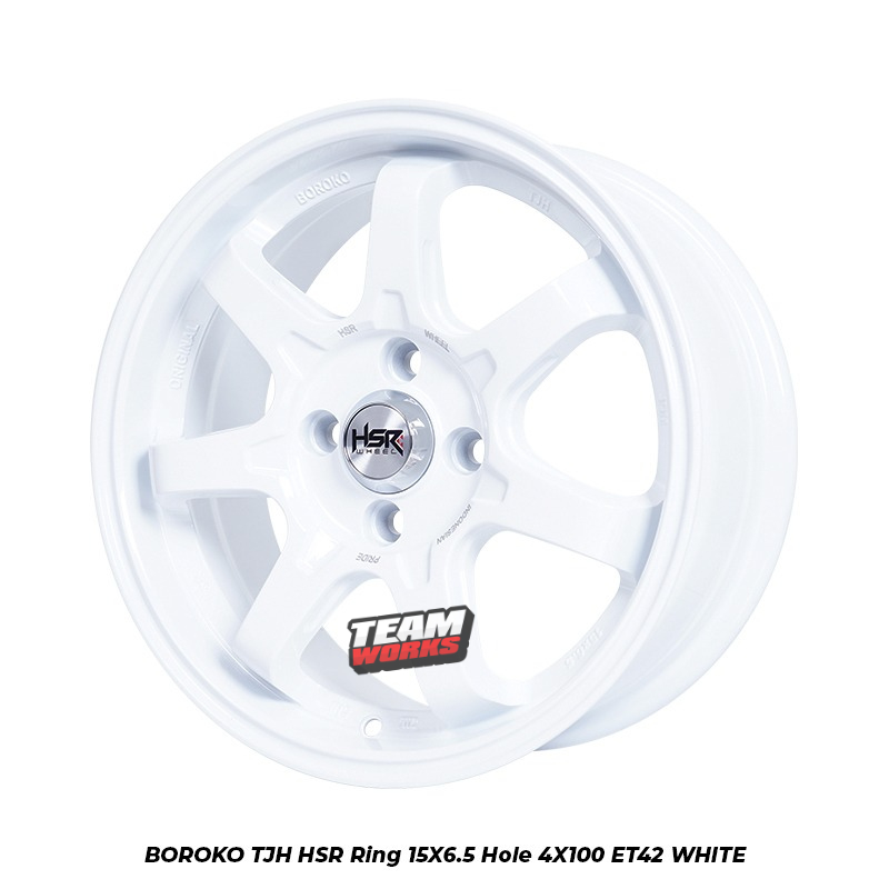 velg mobil hs racing ring 15 boroko tjh warna putih brio