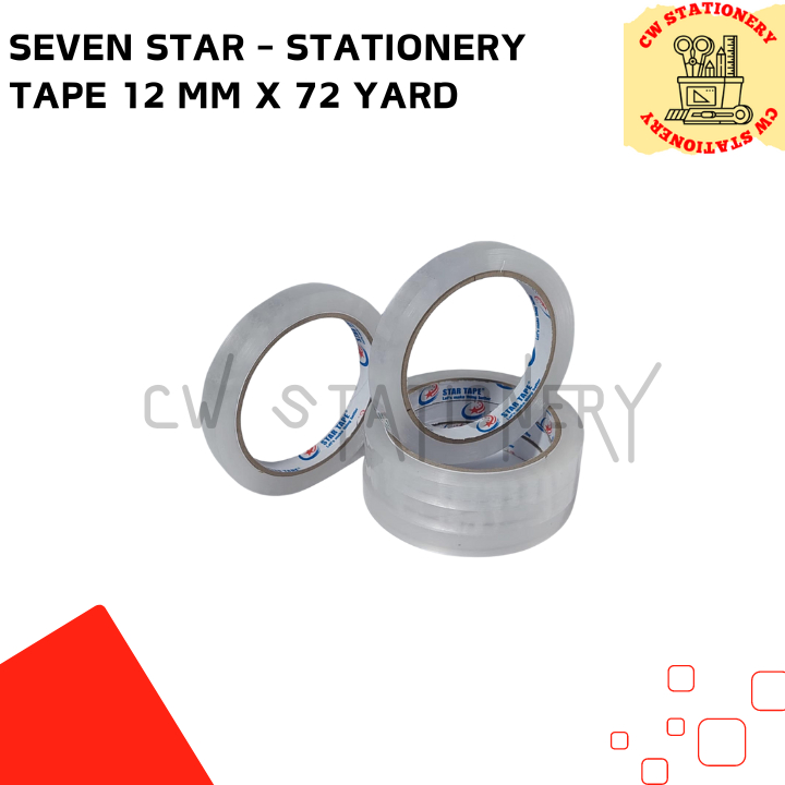

Seven Star - Isolasi Stationery Tape Bening 12 mm (1/2 inch) x 72 yard