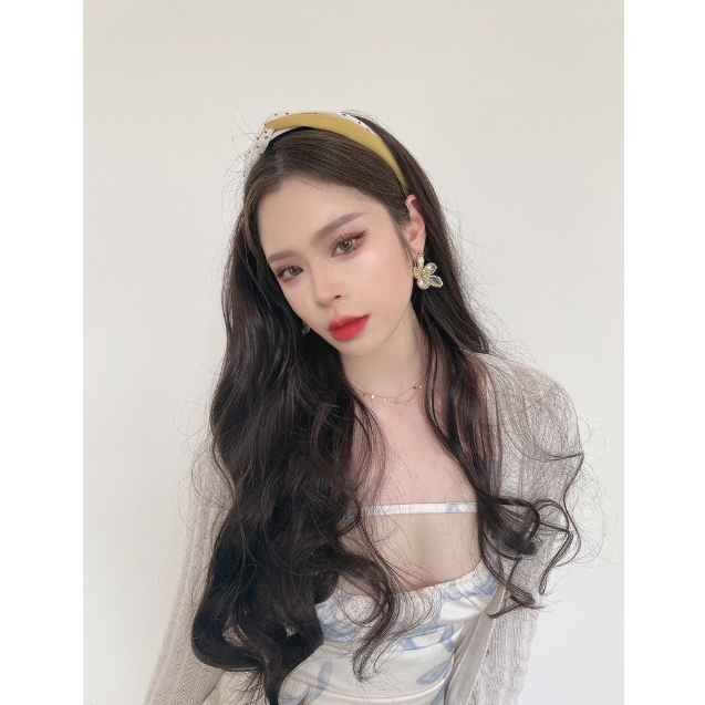 Wig Bando Cantik Wanita Simple Elegan Korean Version Wig Bando Panjang Wanita Hairclip Korea Rambut 