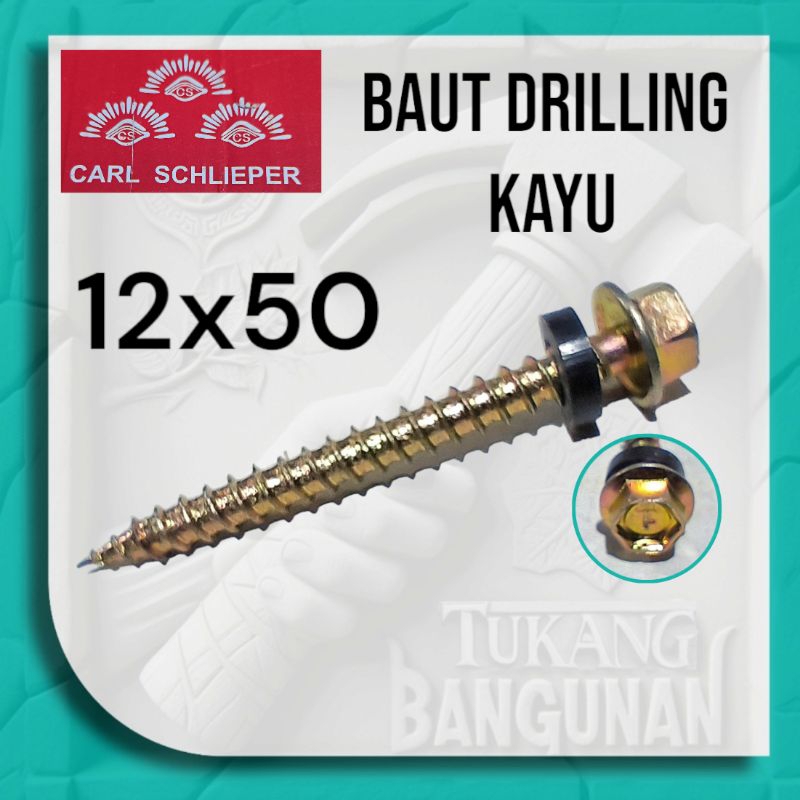 2 Inch Baut Drilling Kayu 12x50 / Sekrup Roofing Kayu 12x50mm