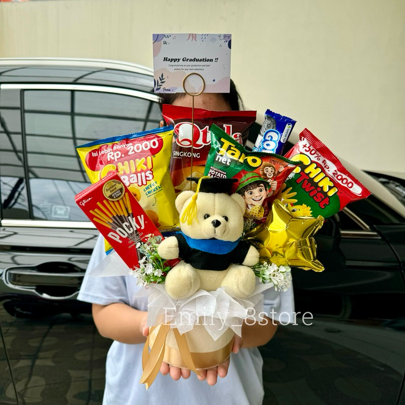 

Promo 7.7 (Ready siap Kirim)Buket Snack Bloom box Large Size Bucket boneka wisuda anak snack bloom