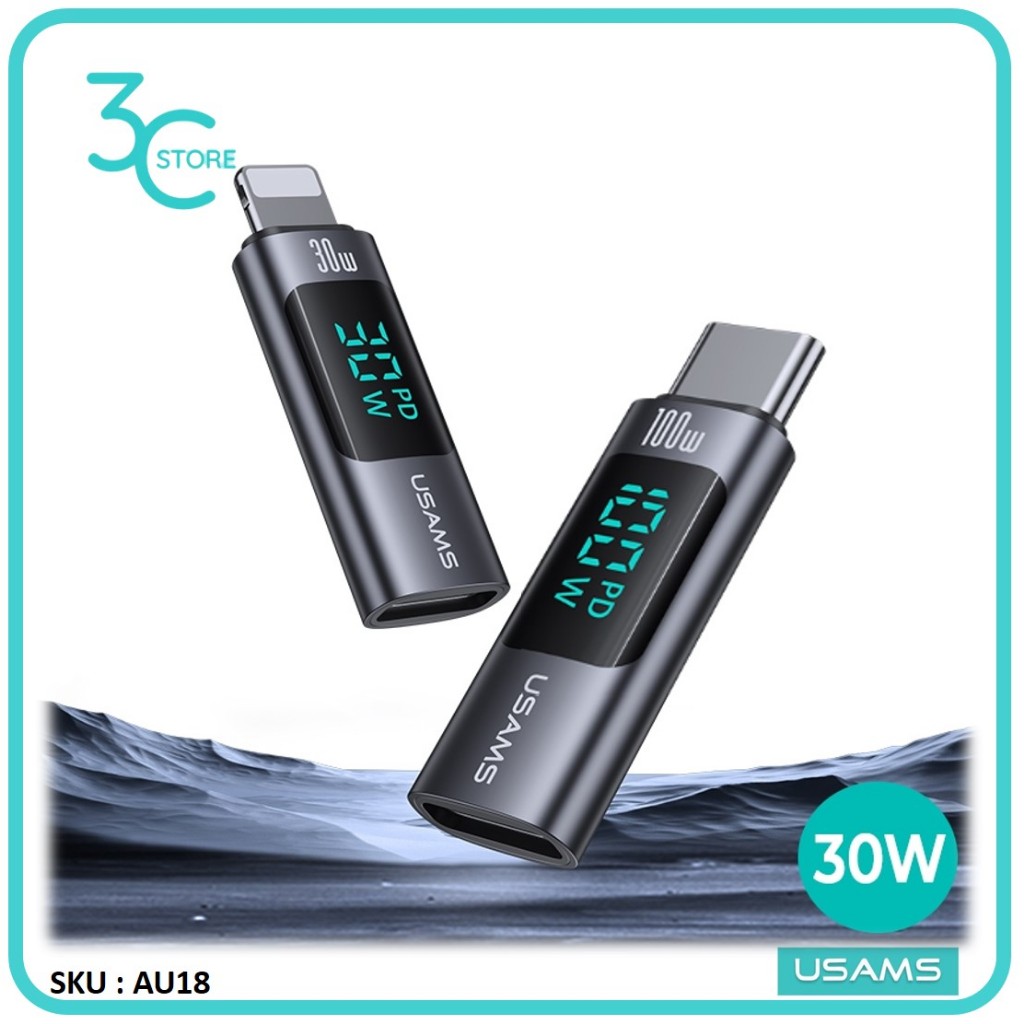 3C Store - USAMS AU18 Adapter Converter 30w digital display