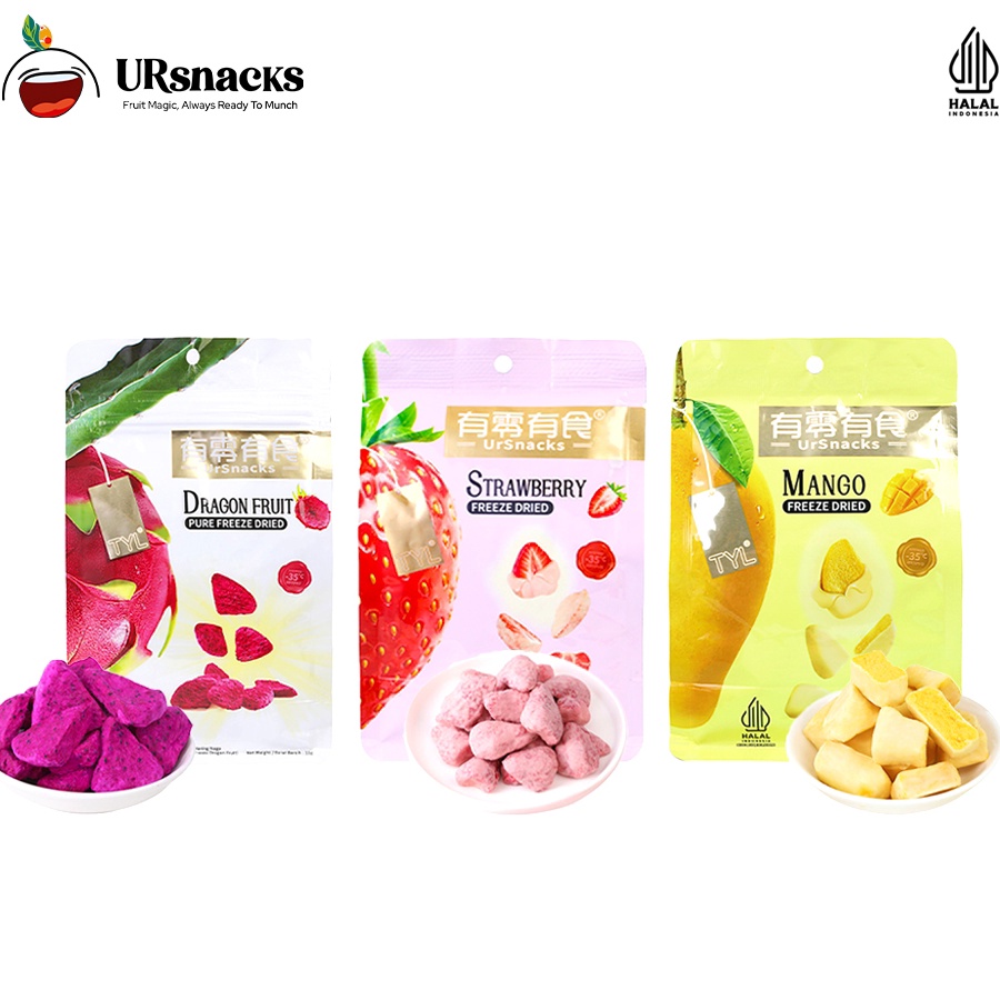 

Terlaris URSNACKS Bundle Of 3 Freeze Dried Keripik Sehat Dragon Fruit Mango Strawberry