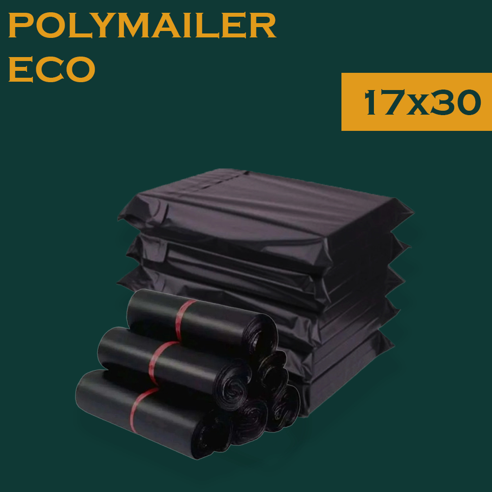 

Polymailer Hitam Eco (17x30) isi 100 pcs - Polymailer Perekat/Lem