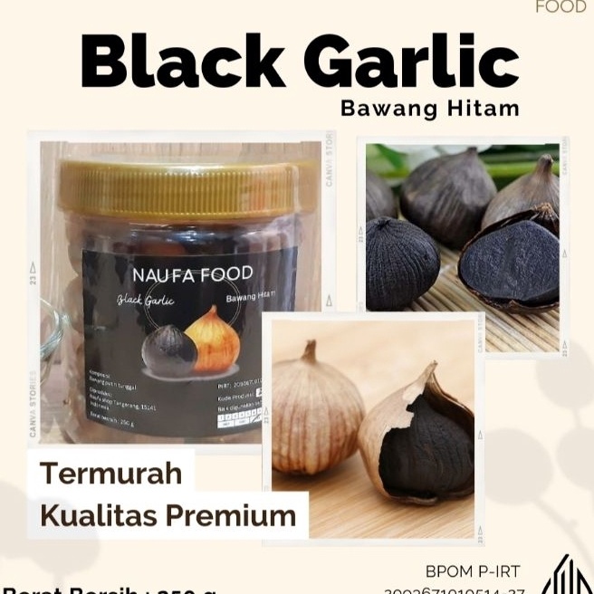 

HJ6 MEDIUM Naufa Food Black Garlic Bawang hitam tunggal 25g