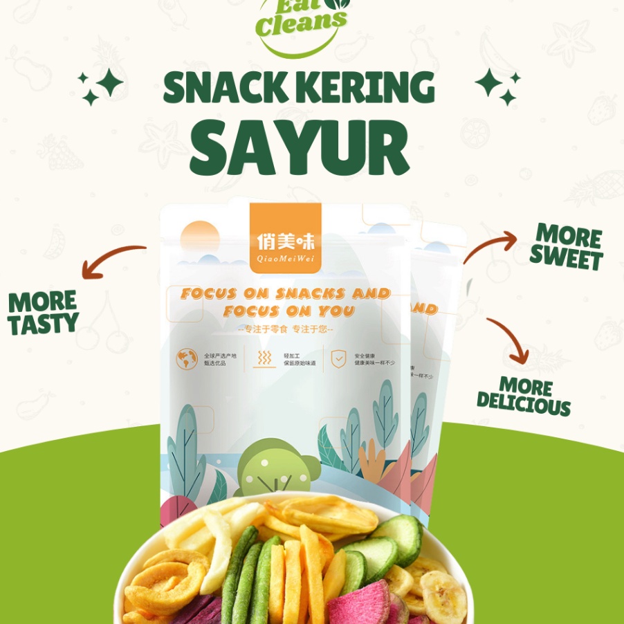 

HJ6 HALAL Cemilan Snack Sayur Buah Kering Dried vegetable and fruit Snack Sehat Diet Guilty Free Snack