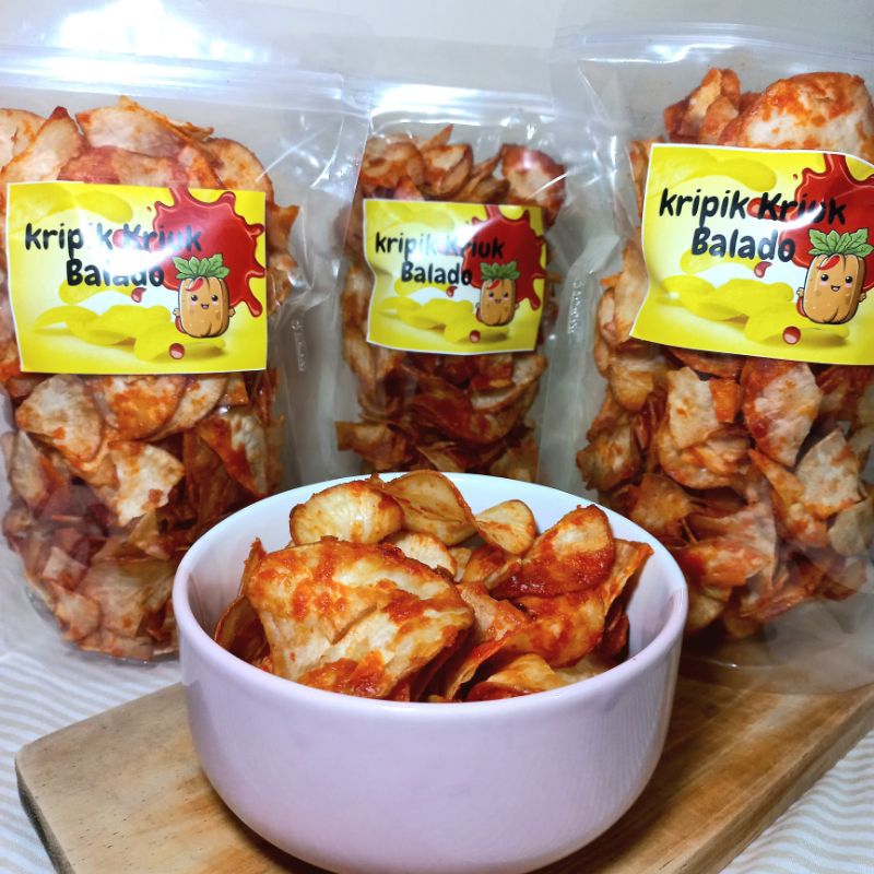 

Keripik Singkong Keripik Singkong Lengket Pedas Manis 100gr/Keripik Balado/Kripik Singkong Pedas Manis