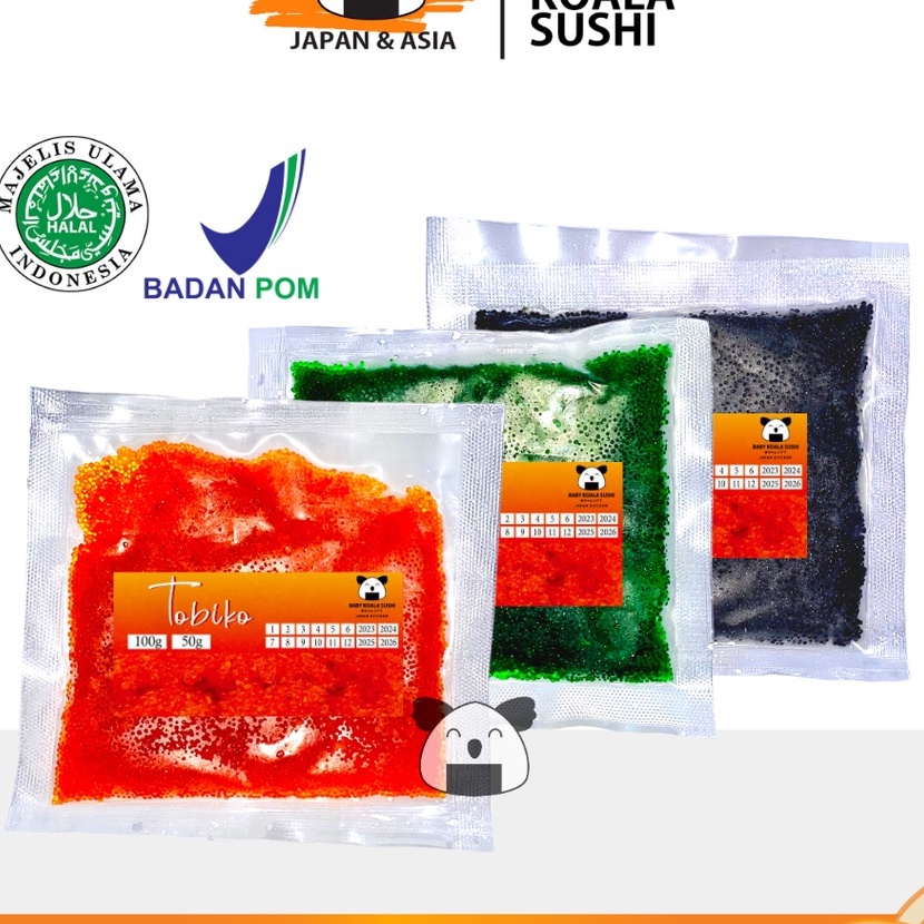 

Extra TOBIKO Premium Orange 5 g Halal Telur Ikan Terbang Oren Berbumbu Seasoned Flying Fish Roe