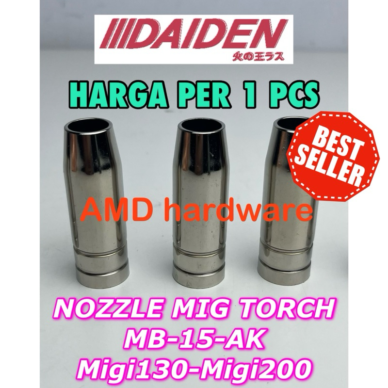 ORIGINAL DAIDEN Kepala Gas Nozzle Nozel Mesin Las MIG CO2 Migi130 14-15AK MB15 Torch MIG120 120 130