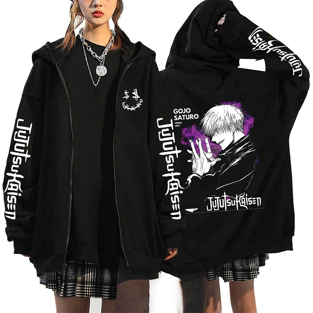 Jaket Risleting Hoodie Anime Jujutsu Kaisen - Jacket Unisex