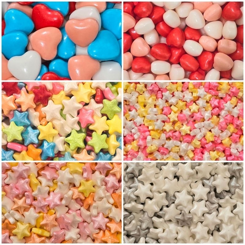 Star & Heart / Love Sprinkle 50gr 100gr Cake Decoration Hiasan Kue Ultah Bintang & Hati