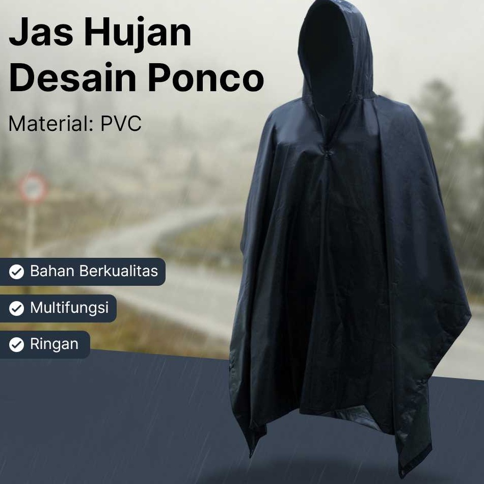 HEMAT Jas Hujan Ponco PVC RaincoatJas Hujan Ponco PVC Raincoat