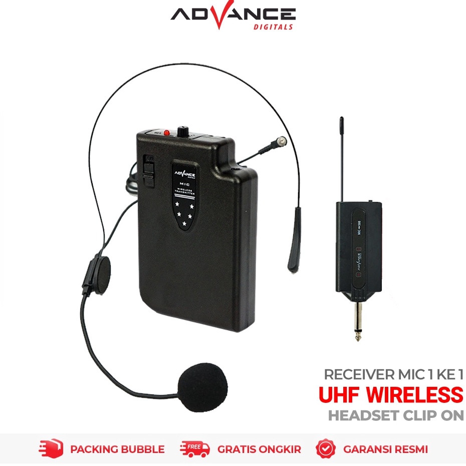 G Advance MIC5 Mic Clip On Bando Wireless Microphone Receiver Terkini